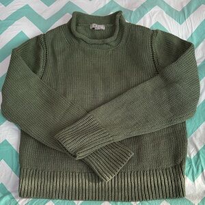 J. Crew Olive Green Roll Neck Sweater Size L
